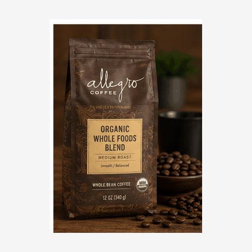Allegro Coffee brand with whole coffee beans