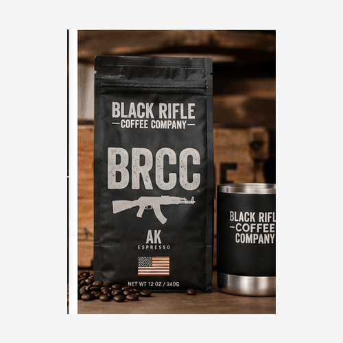 Black Rifle Coffee Company brand and roasted coffee beans