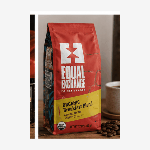Equal Exchange coffee brand and fair trade coffee beans