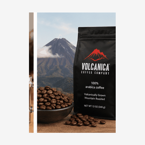 Volcanica Coffee brand with specialty coffee beans